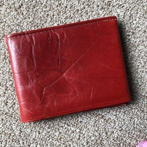 Unused Vintage 1970s Leather Cognac Colored Wallet
